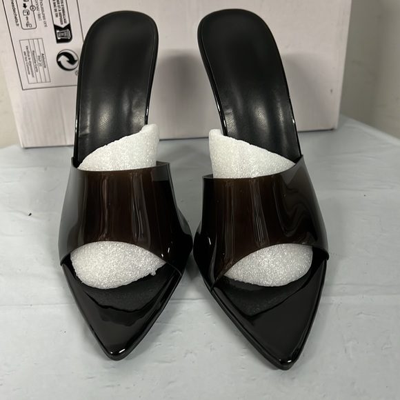 💥3/$15💥 NIB Black Clear Extreme Point Toe Mule - Size 6 (36) - Picture 7 of 13